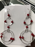 Double Circle Beaded Red
