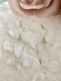 3 Dimensional Double Triangle Earrings