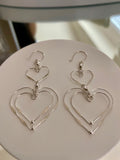 3 Dimensional Double Heart Earrings